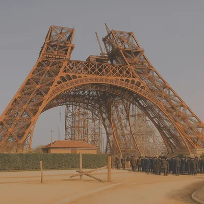 Eiffel Tower under construction